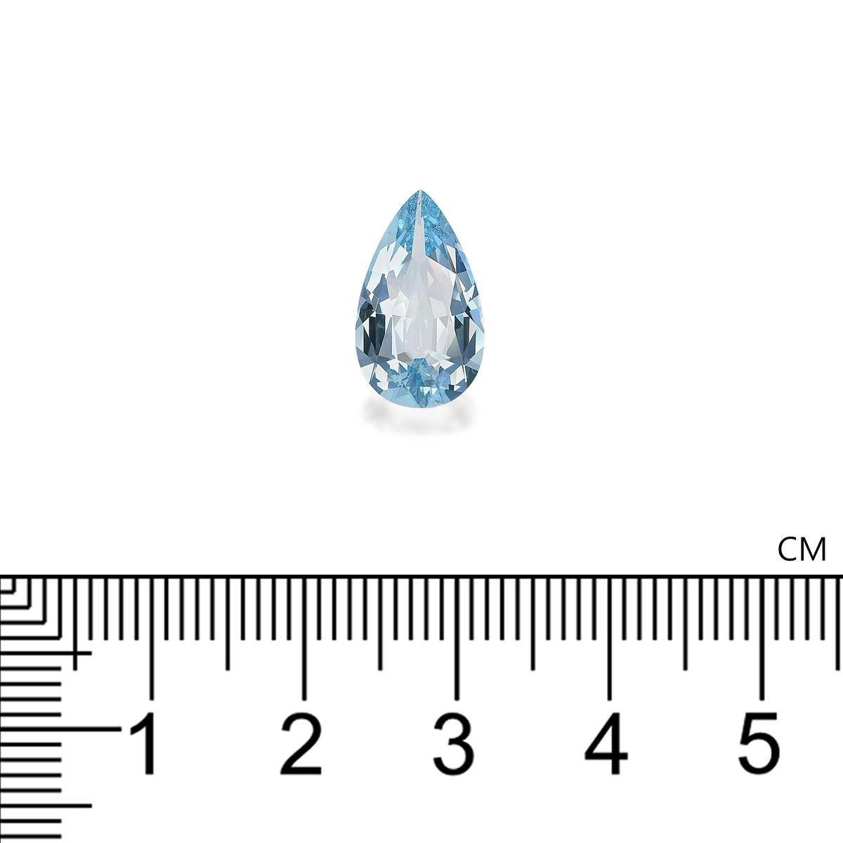 sky blue aquamarine, 3.51ct pear cut — view 4