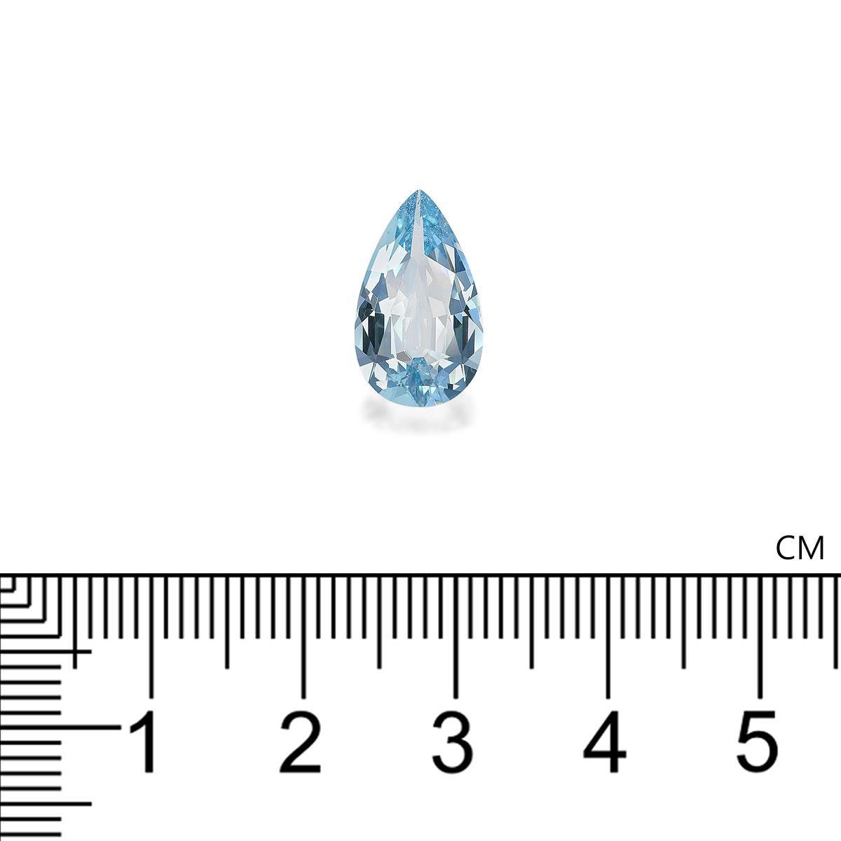 sky blue aquamarine, 3.51ct pear cut — view 4