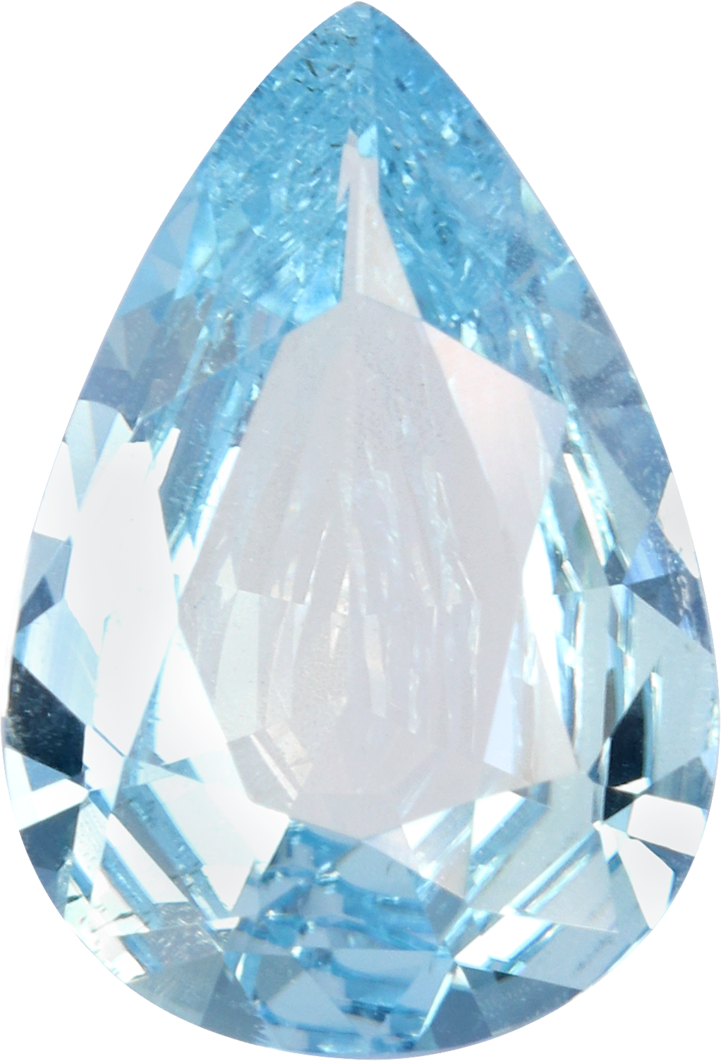 Pear cut aquamarine, 13.06 by 8.99 mm, shown at actual size