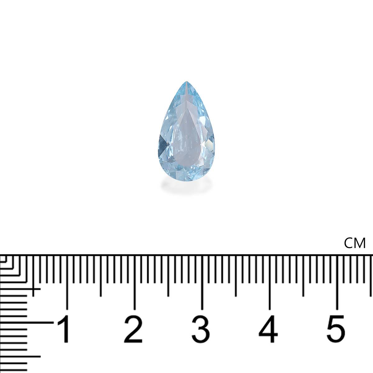 baby blue aquamarine, 3.28ct pear cut — view 4