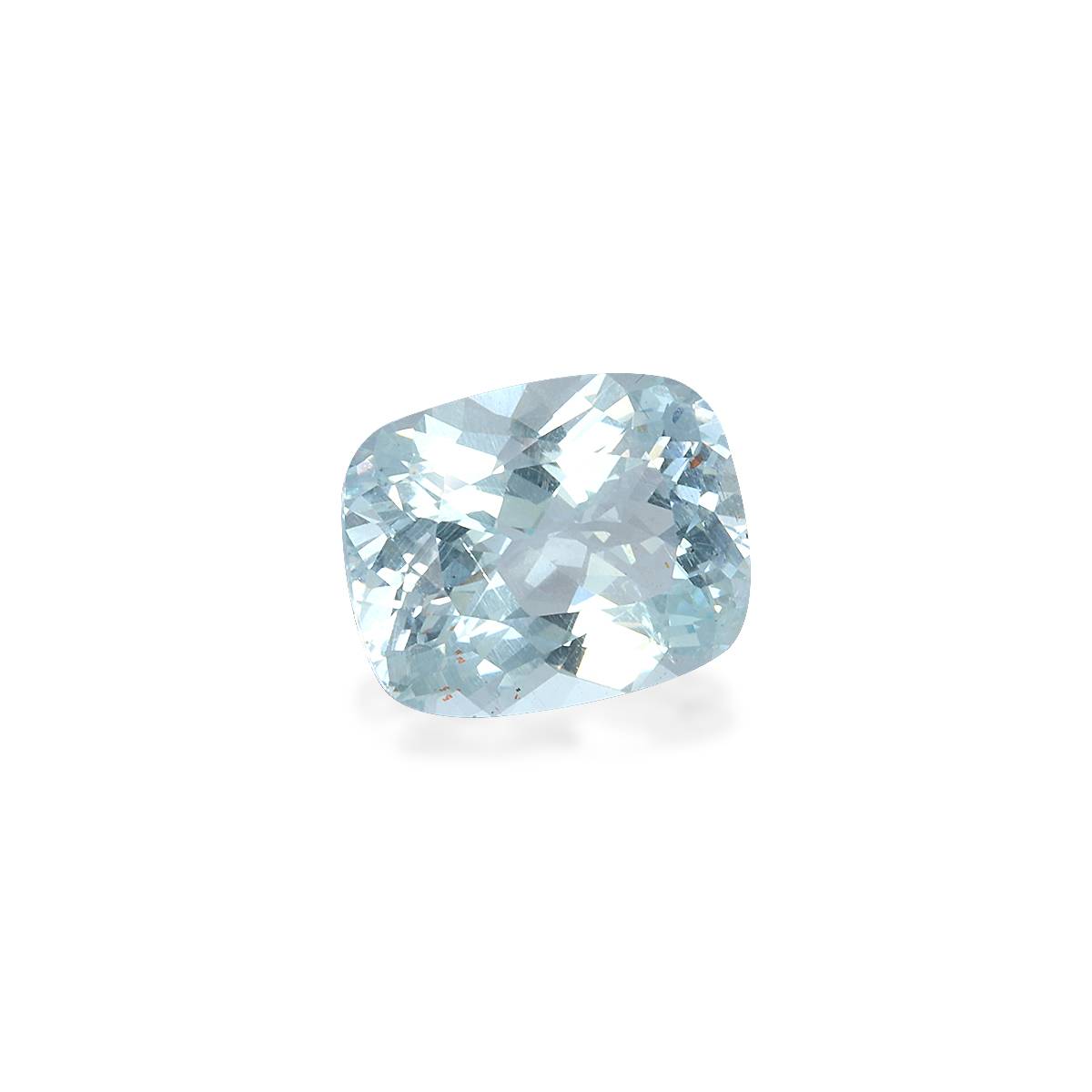 sky blue aquamarine, 4.16ct cushion cut — view 3