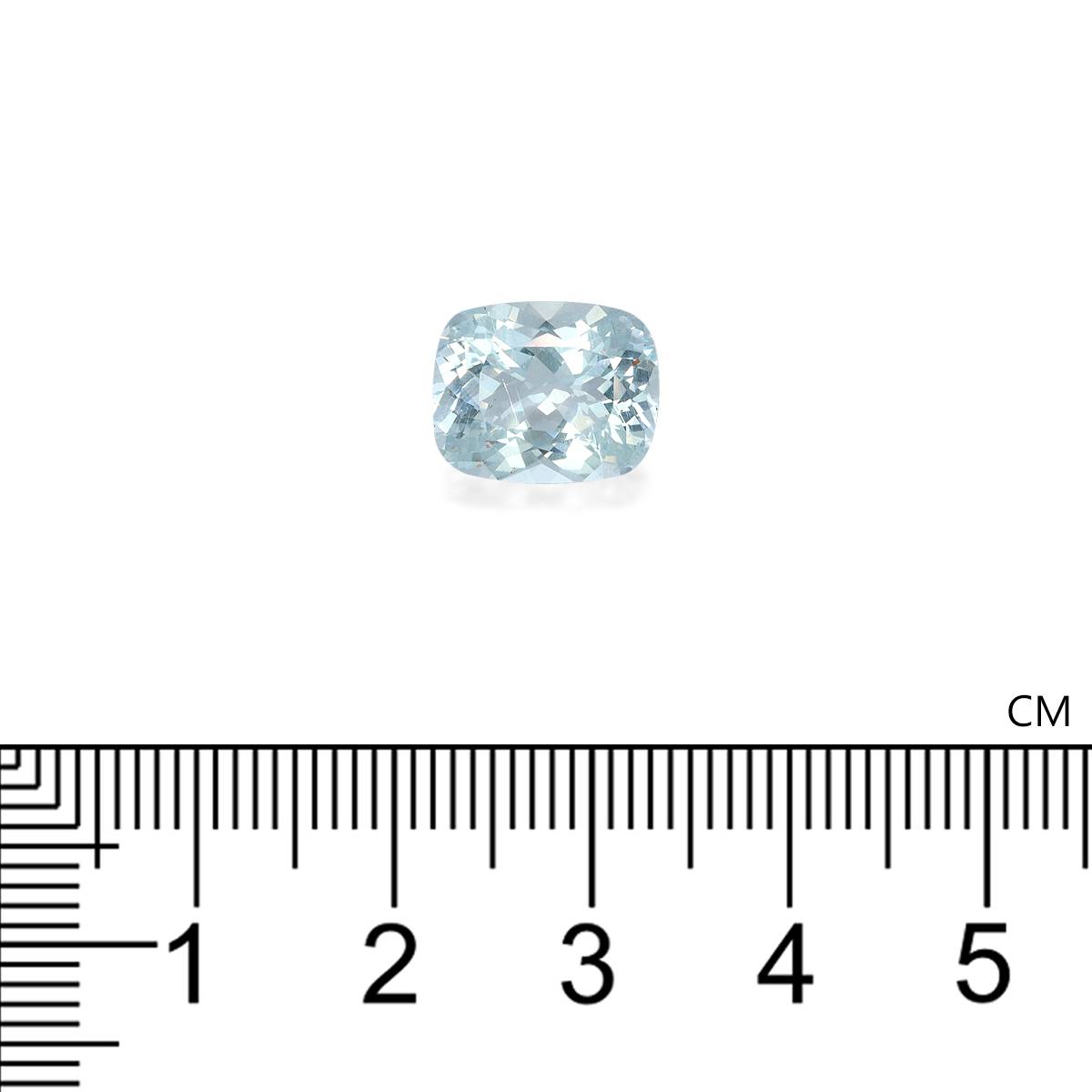 sky blue aquamarine, 4.16ct cushion cut — view 4