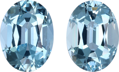 Oval cut aquamarine, 9.47 by 7.04 mm, shown at actual size