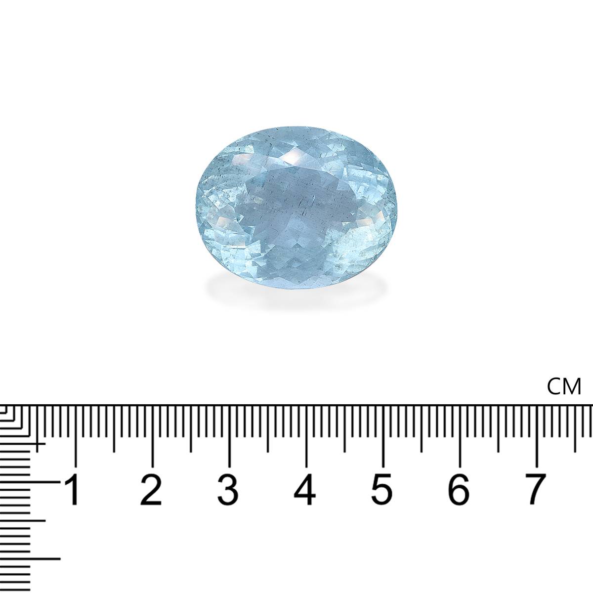 baby blue aquamarine, 52.3ct oval cut — view 4