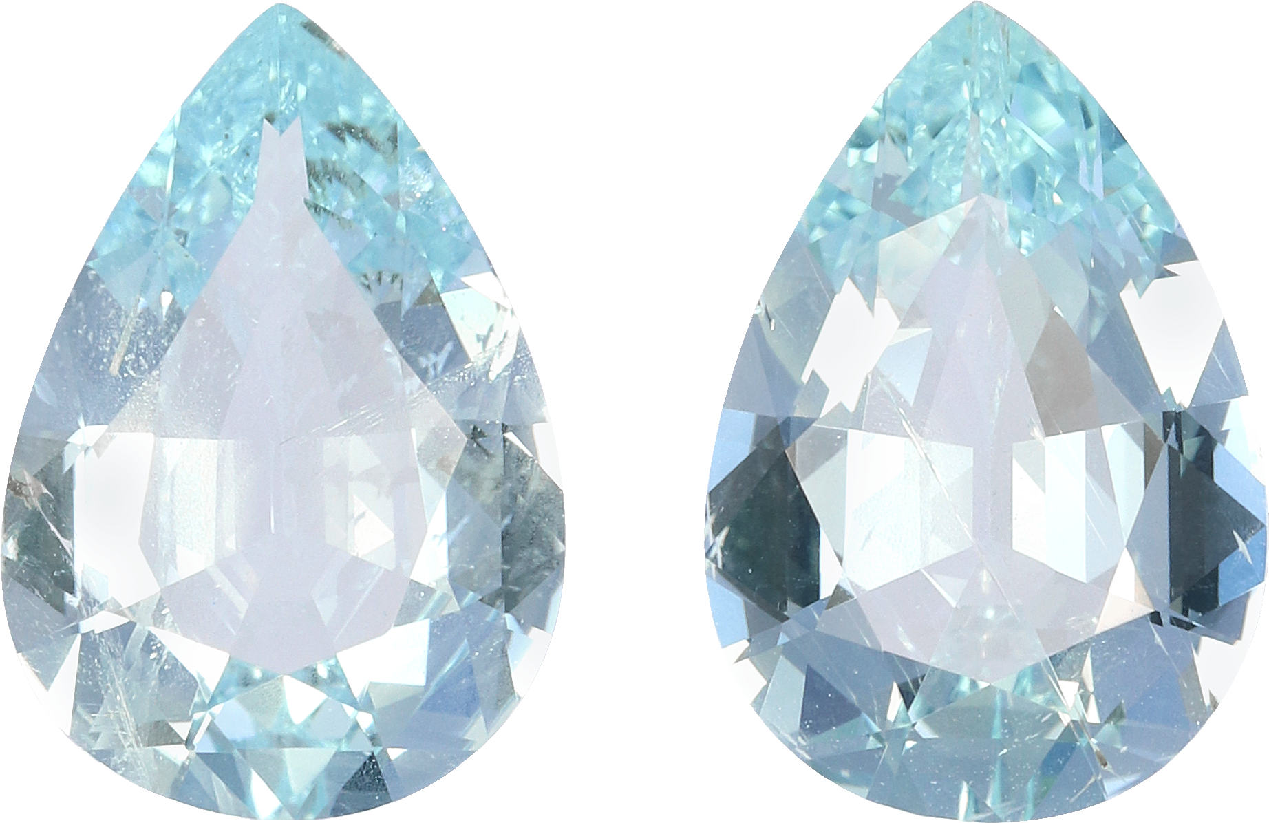 Pear cut aquamarine, 13.09 by 9.06 mm, shown at actual size