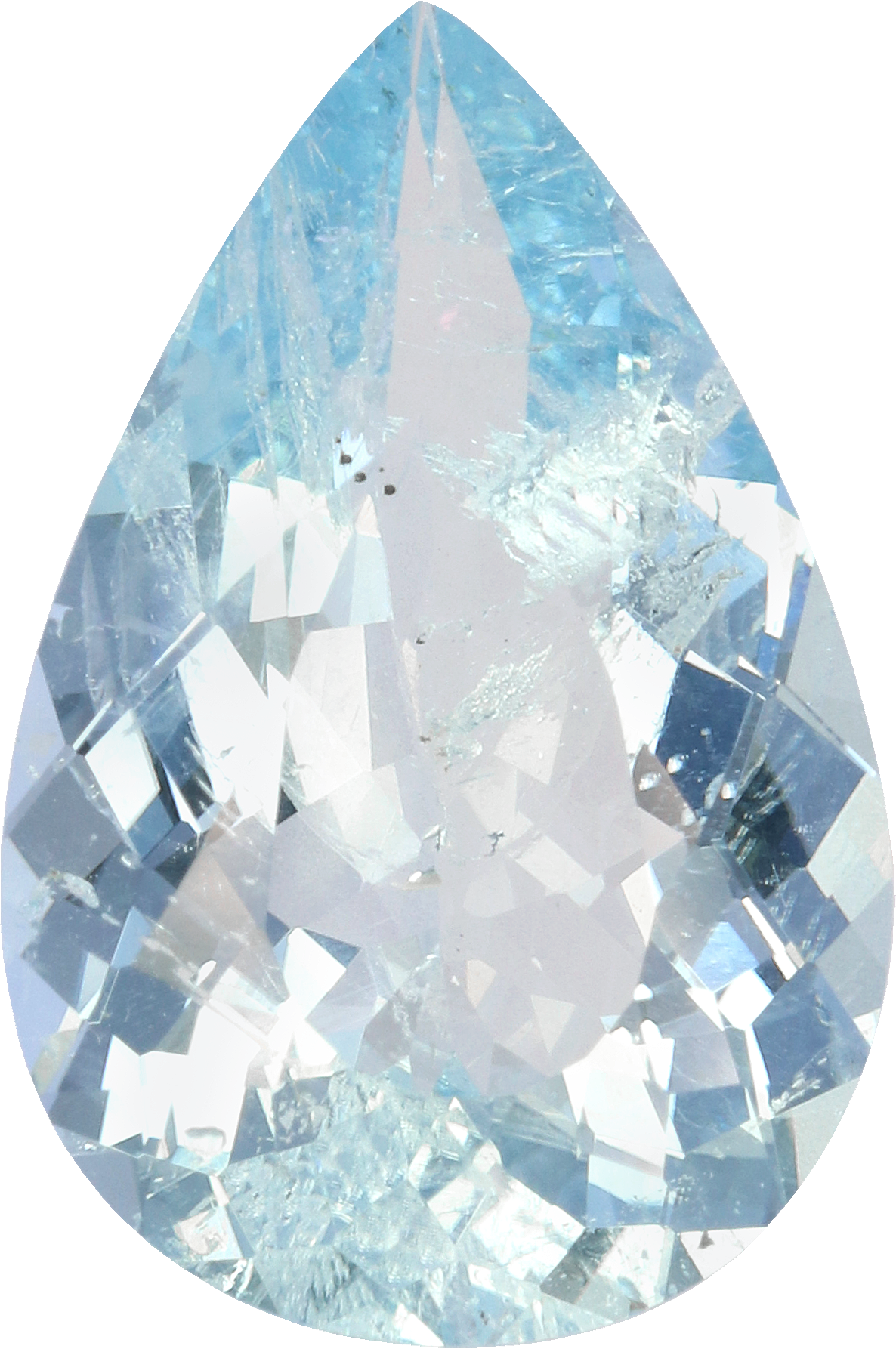 Pear cut aquamarine, 18.02 by 11.88 mm, shown at actual size