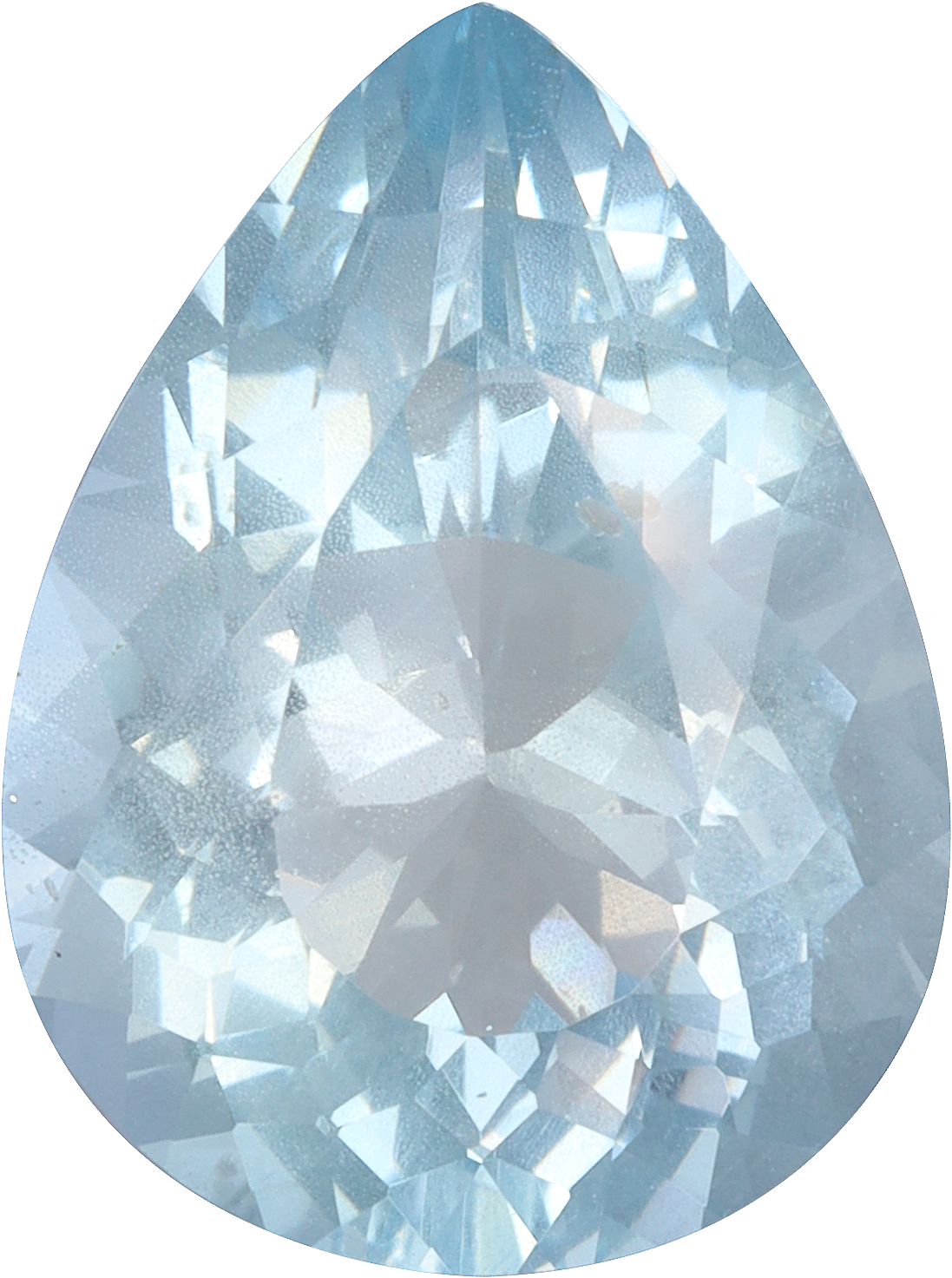 Pear cut aquamarine, 14.15 by 10.59 mm, shown at actual size