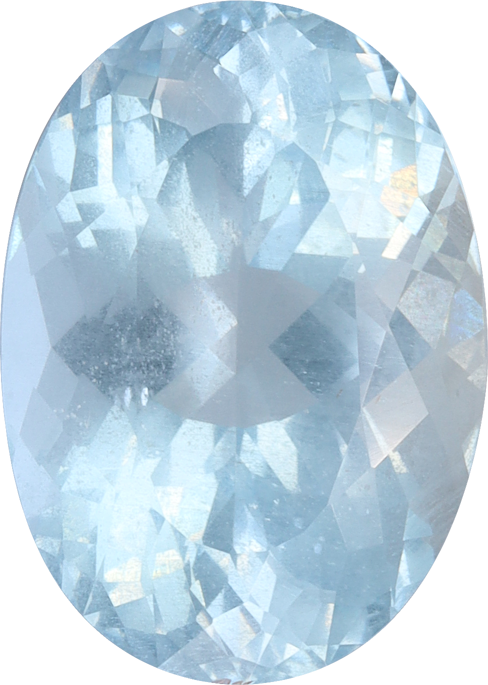 Oval cut aquamarine, 13.03 by 9.28 mm, shown at actual size