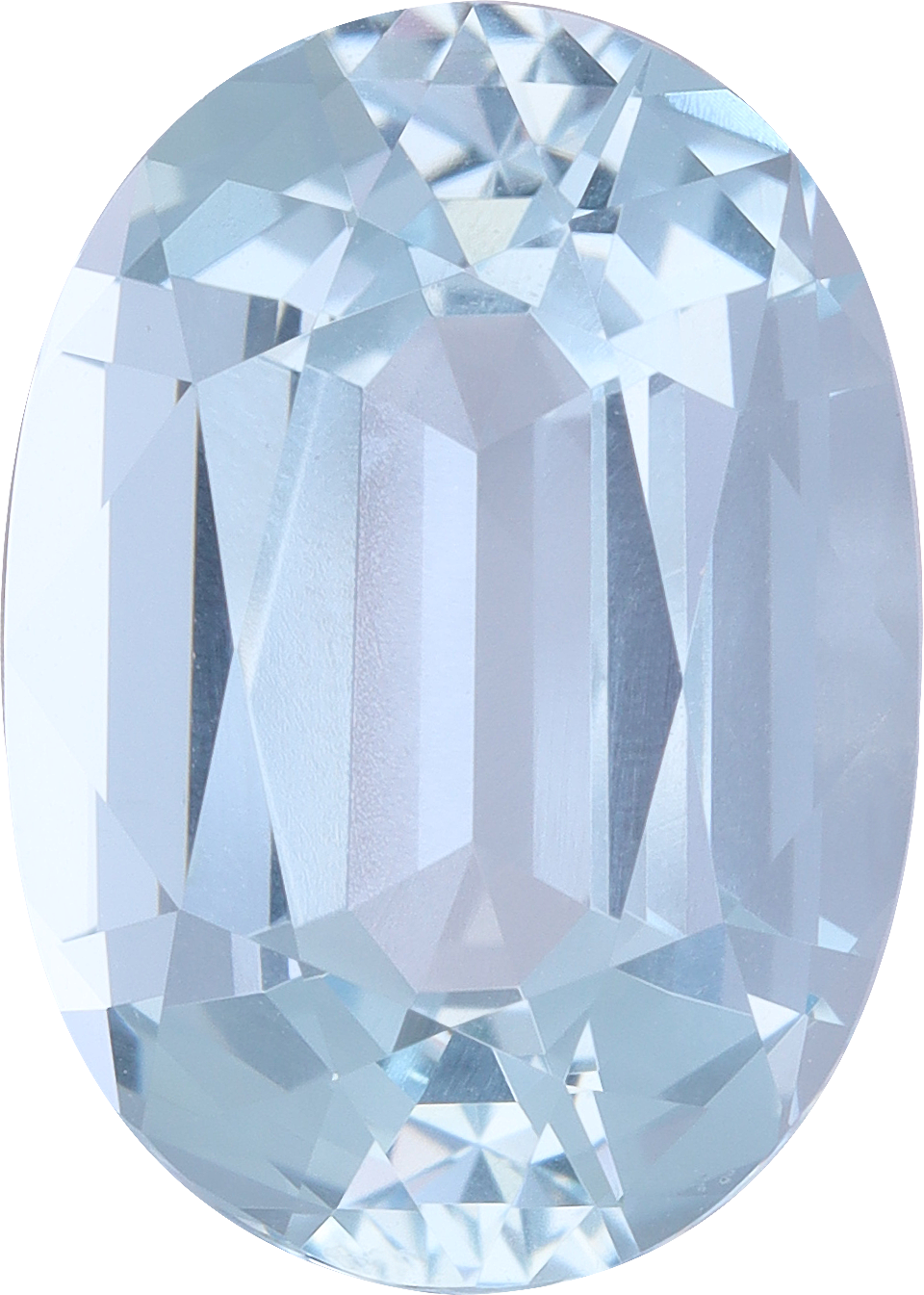 Oval cut aquamarine, 13.72 by 9.77 mm, shown at actual size