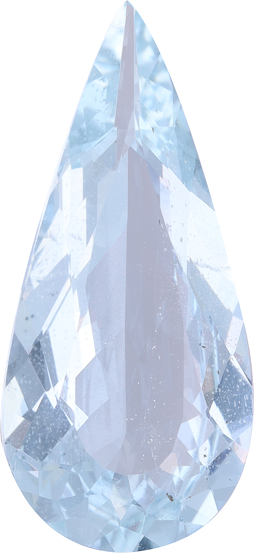 Pear cut aquamarine, 19.77 by 9.11 mm, shown at actual size