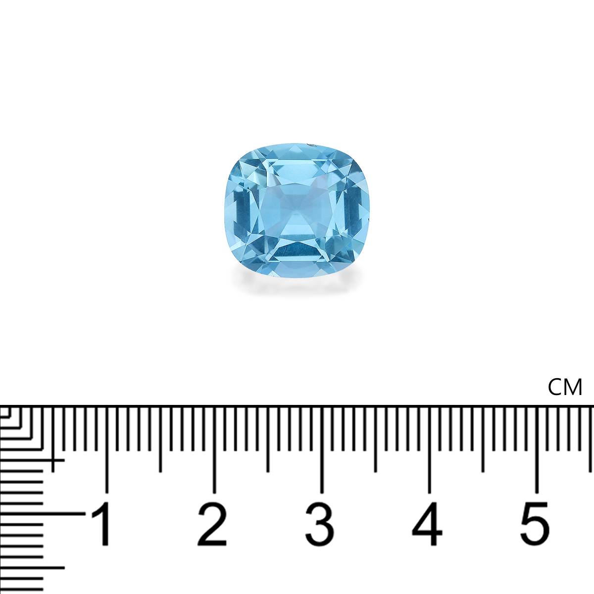 baby blue aquamarine, 6.56ct cushion cut — view 4