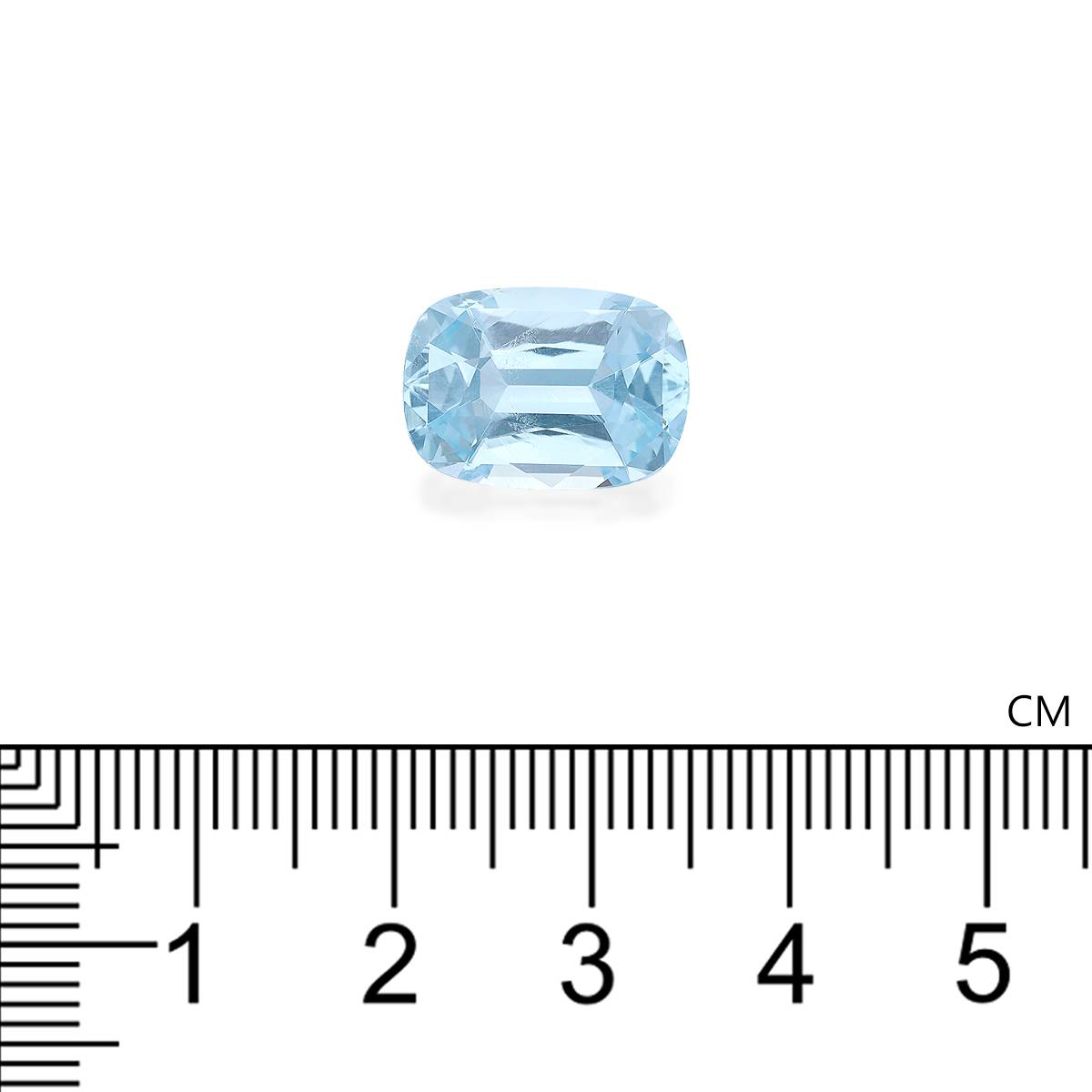 baby blue aquamarine, 6.27ct cushion cut — view 4