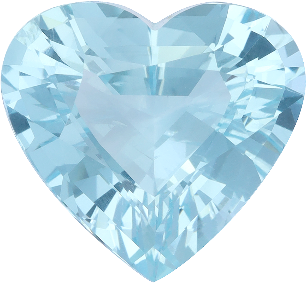 Heart cut aquamarine, 19.21 by 17.76 mm, shown at actual size