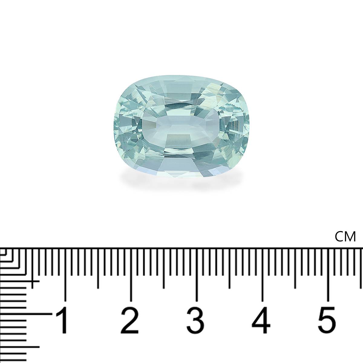 seafoam green aquamarine, 7.44ct cushion cut — view 4