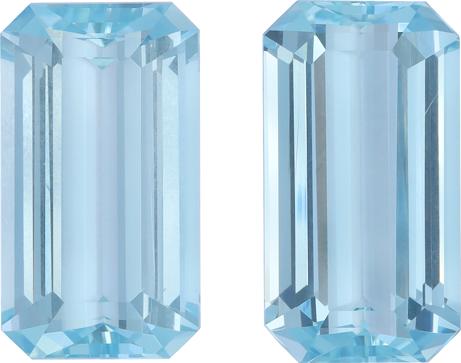 Rectangular cut aquamarine, 19.56 by 11.01 mm, shown at actual size