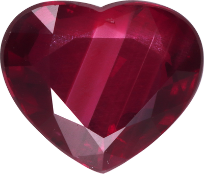Heart cut mozambique ruby, 9.21 by 7.77 mm, shown at actual size