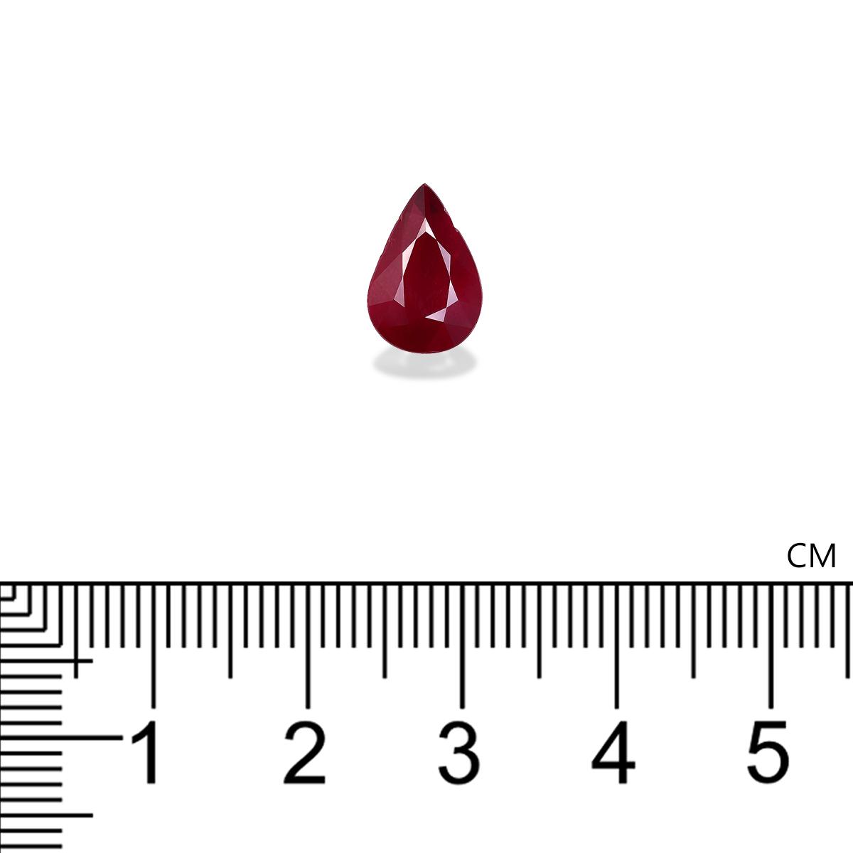 Pigeons Blood red mozambique ruby, 3.01ct pear cut — view 4