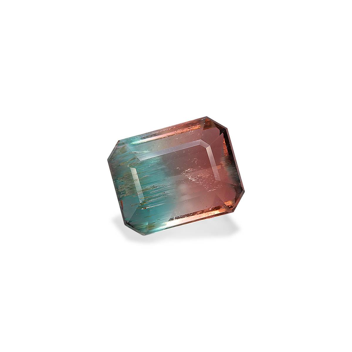 bi colour bi colour tourmaline, 18.82ct rectangular cut — view 3