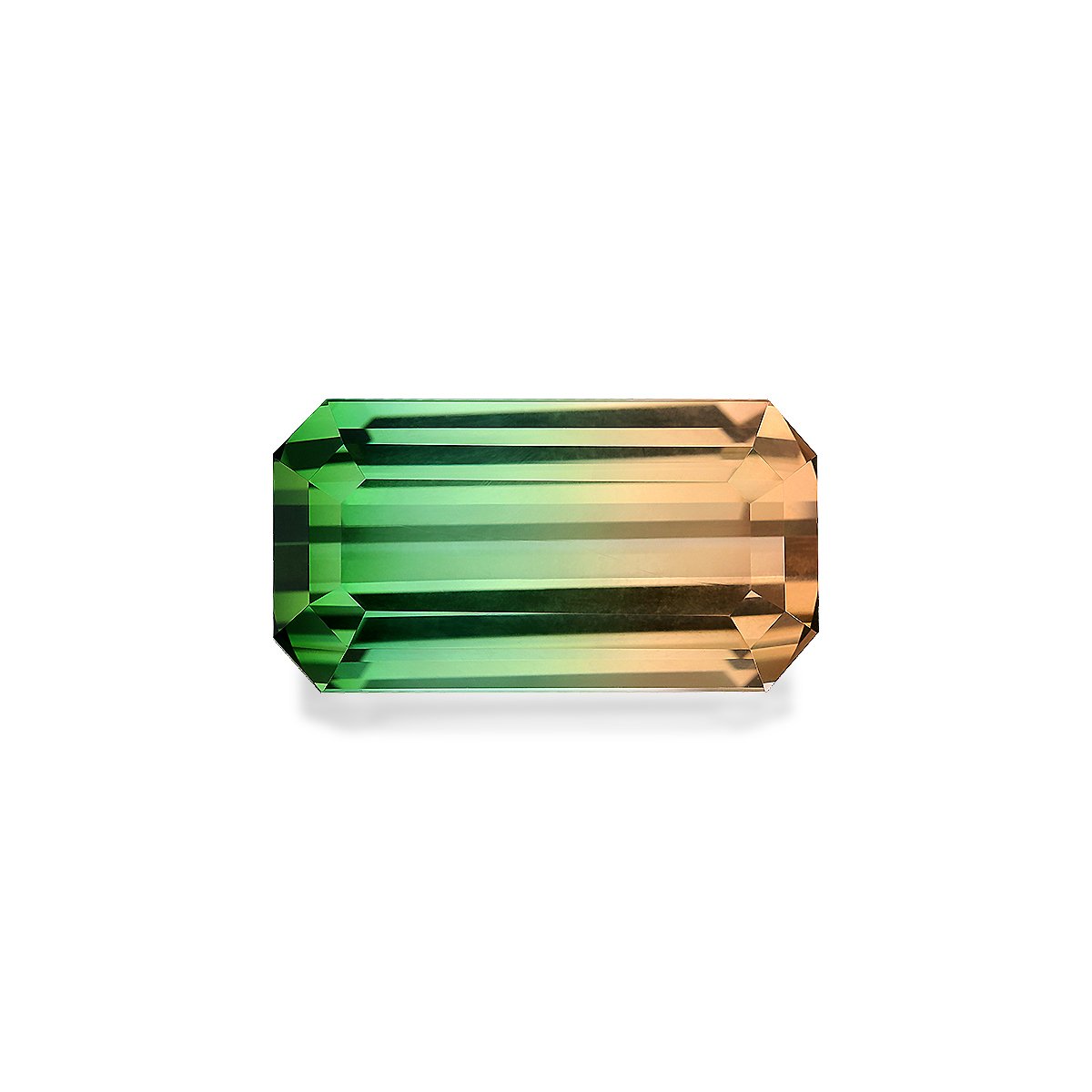 bi colour bi colour tourmaline, 39.48ct rectangular cut — main view