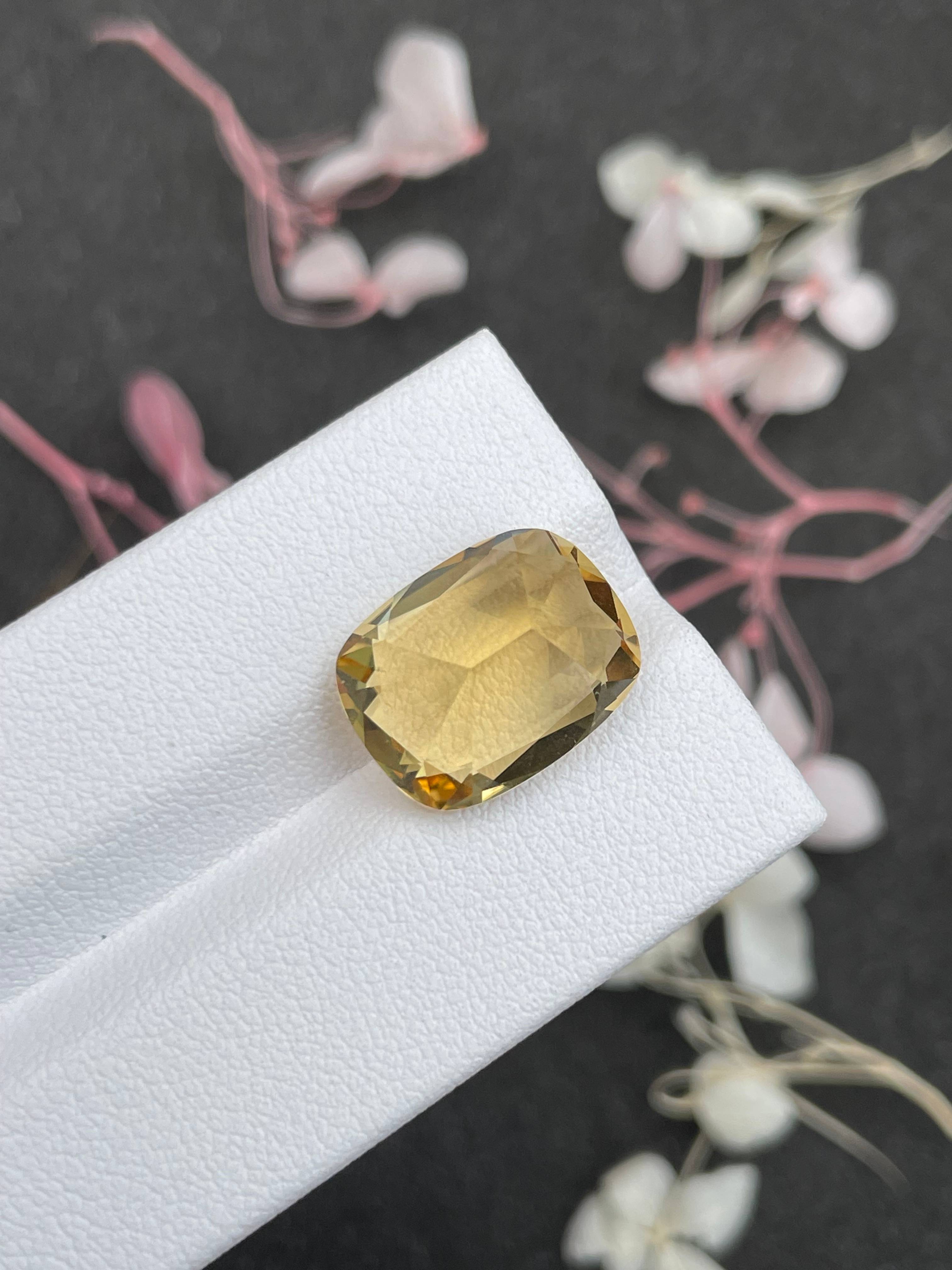yellow citrine, 9.18ct cushion cut — view 7