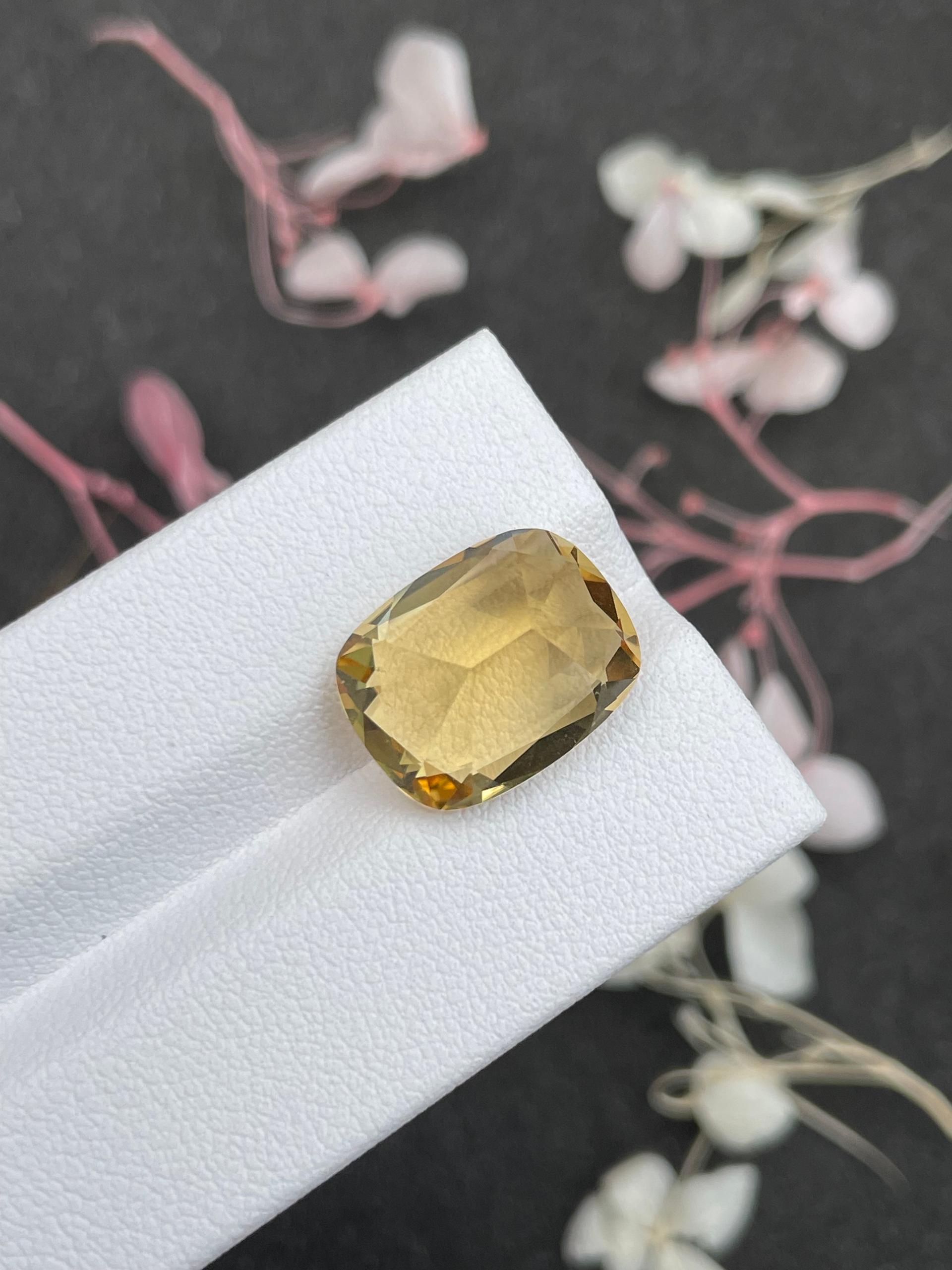 yellow citrine, 9.18ct cushion cut — view 7