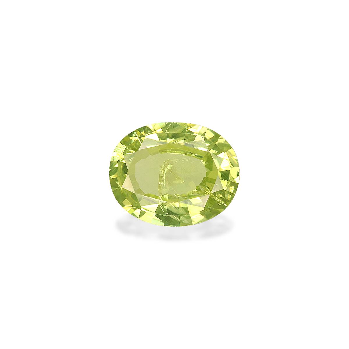 lime green chrysoberyl, 3.49ct oval cut — main view