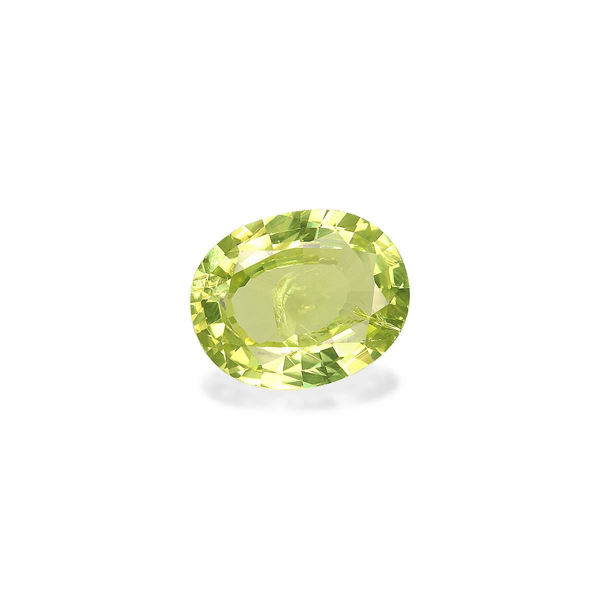 lime green chrysoberyl, 3.49ct oval cut — view 3