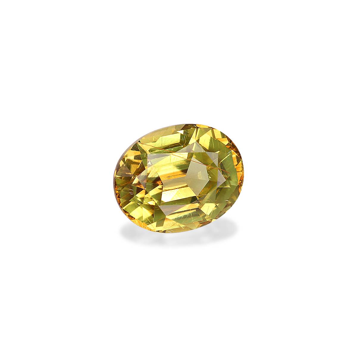 lemon yellow chrysoberyl, 3.99ct oval cut — view 3