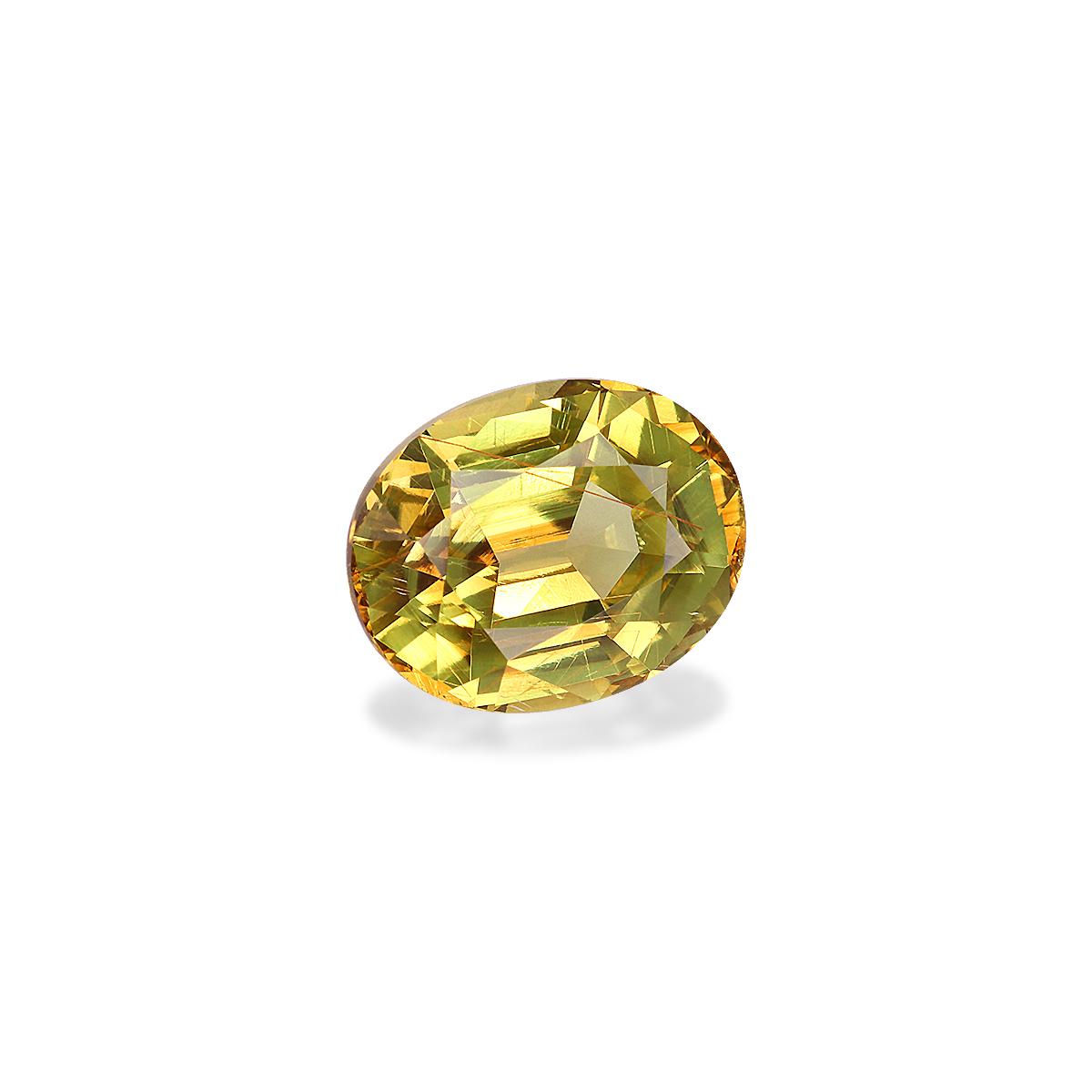 lemon yellow chrysoberyl, 3.99ct oval cut — view 3