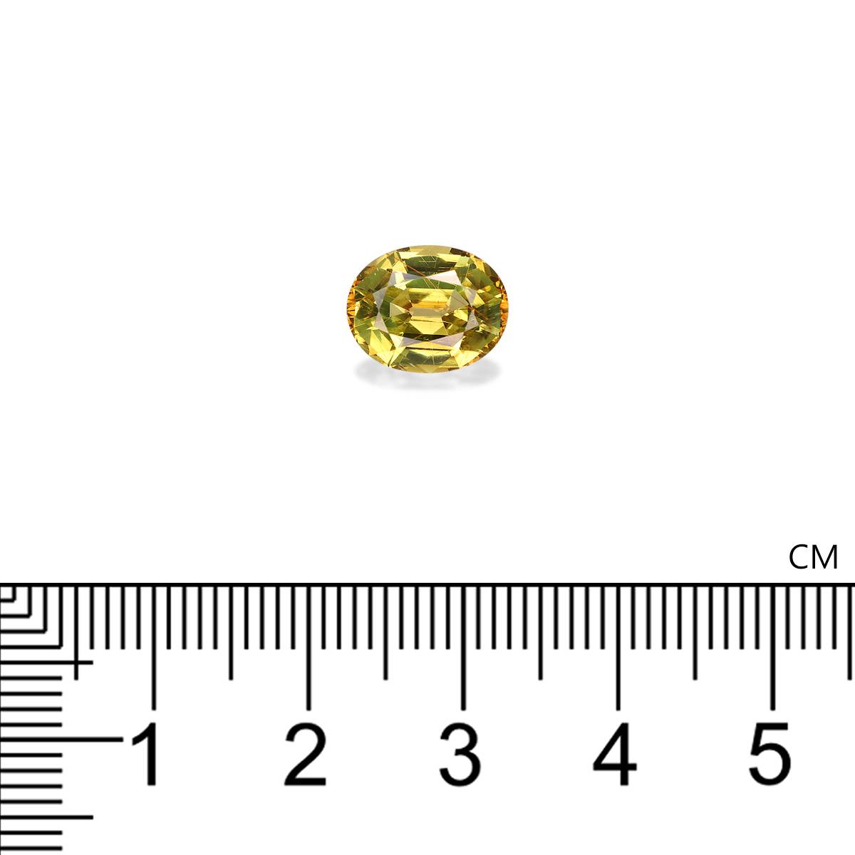 lemon yellow chrysoberyl, 3.99ct oval cut — view 4