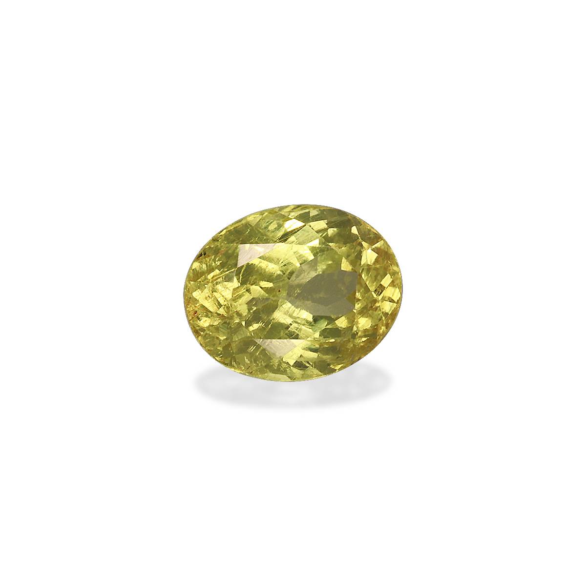 lemon yellow chrysoberyl, 3.17ct oval cut — view 3