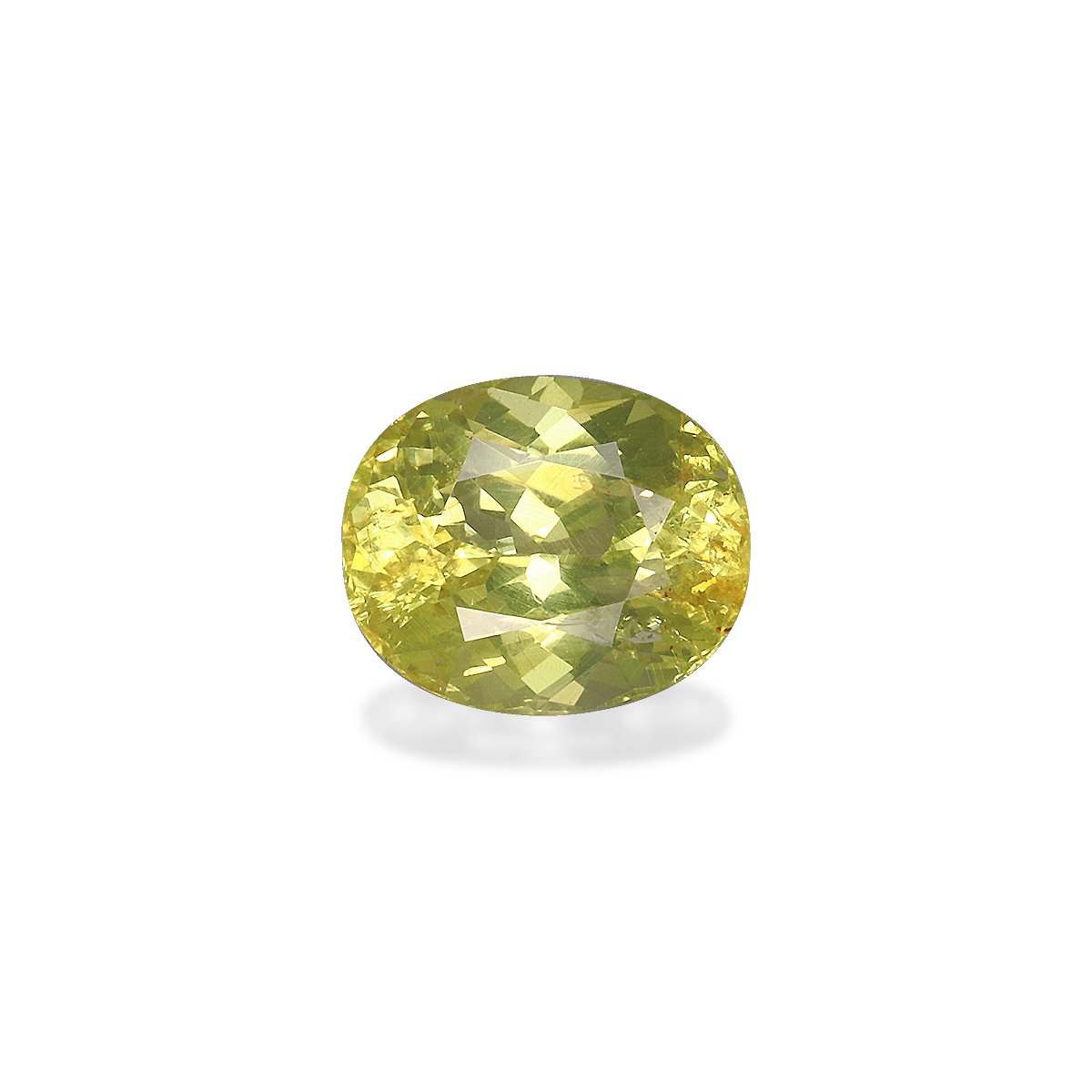 lemon yellow chrysoberyl, 2.42ct oval cut — main view