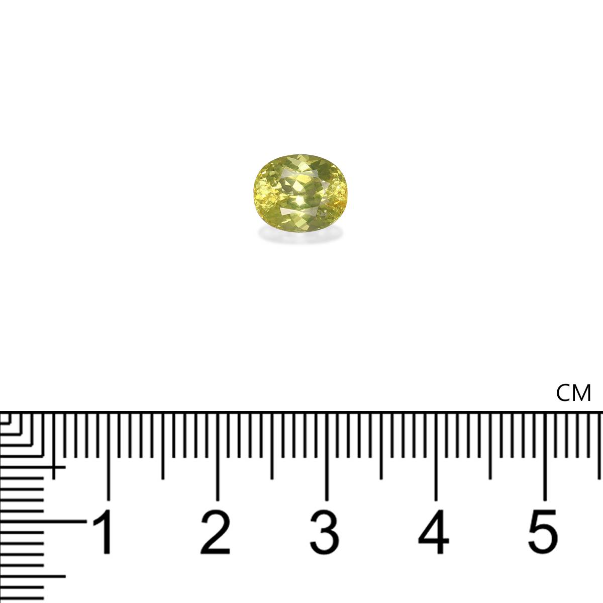 lemon yellow chrysoberyl, 2.42ct oval cut — view 4