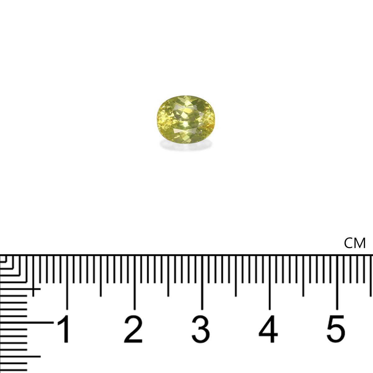 lemon yellow chrysoberyl, 2.42ct oval cut — view 4