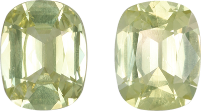 Cushion cut chrysoberyl, 8.96 by 7.05 mm, shown at actual size