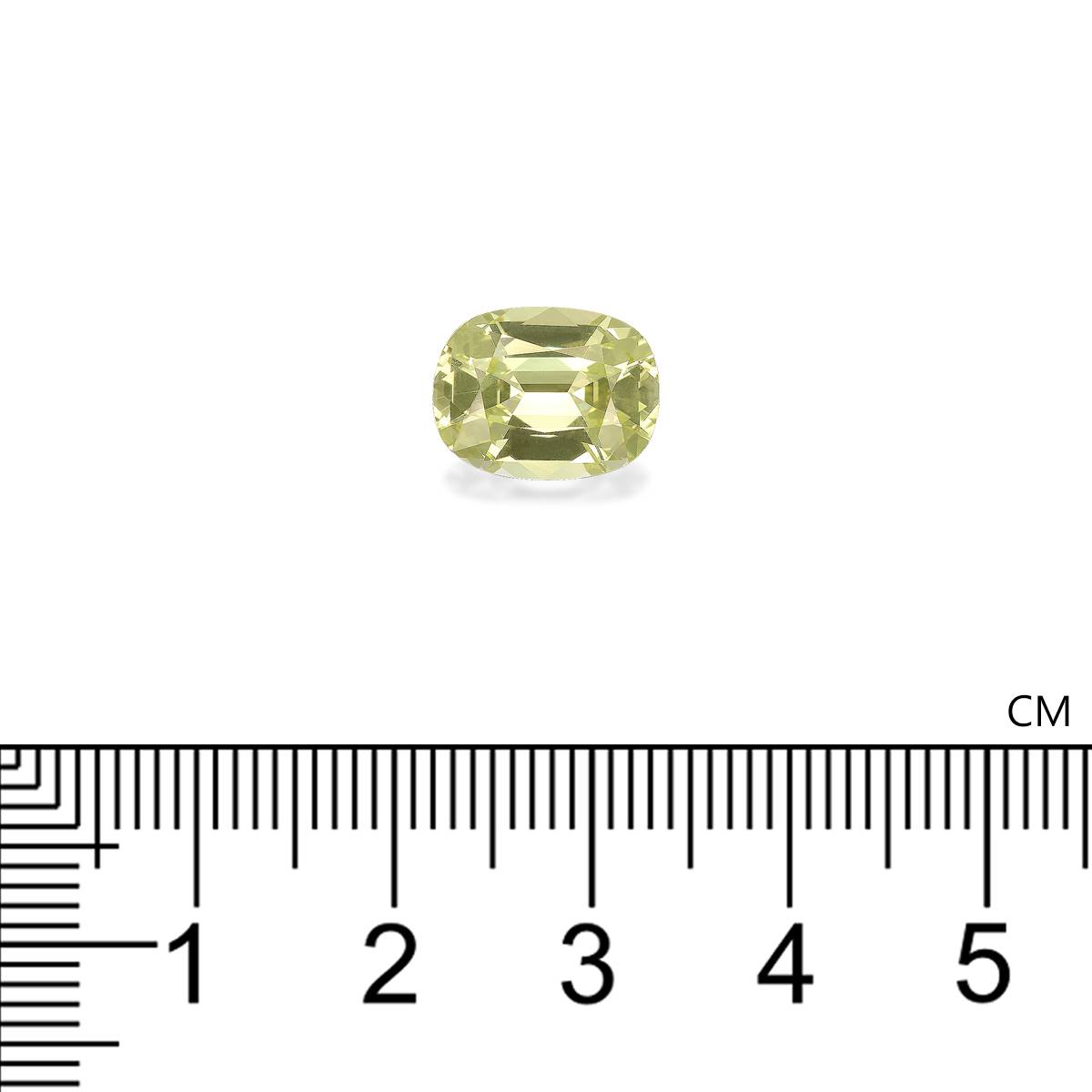 lemon yellow chrysoberyl, 4.71ct cushion cut — view 4