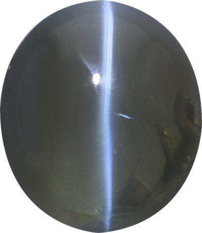 Oval cut alexandrite, 10.04 by 8.81 mm, shown at actual size