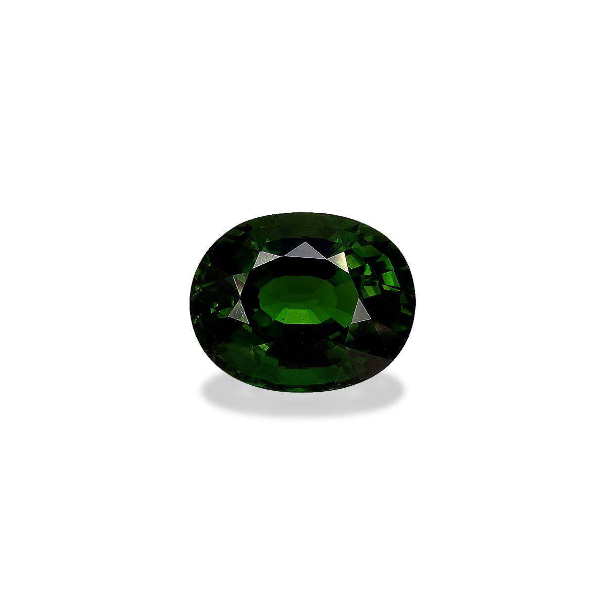 Vivid basil green chrome tourmaline, 3.45ct oval cut — main view