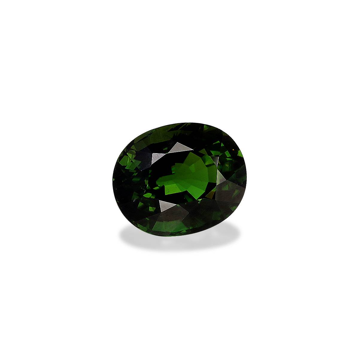 Vivid basil green chrome tourmaline, 3.45ct oval cut — view 3