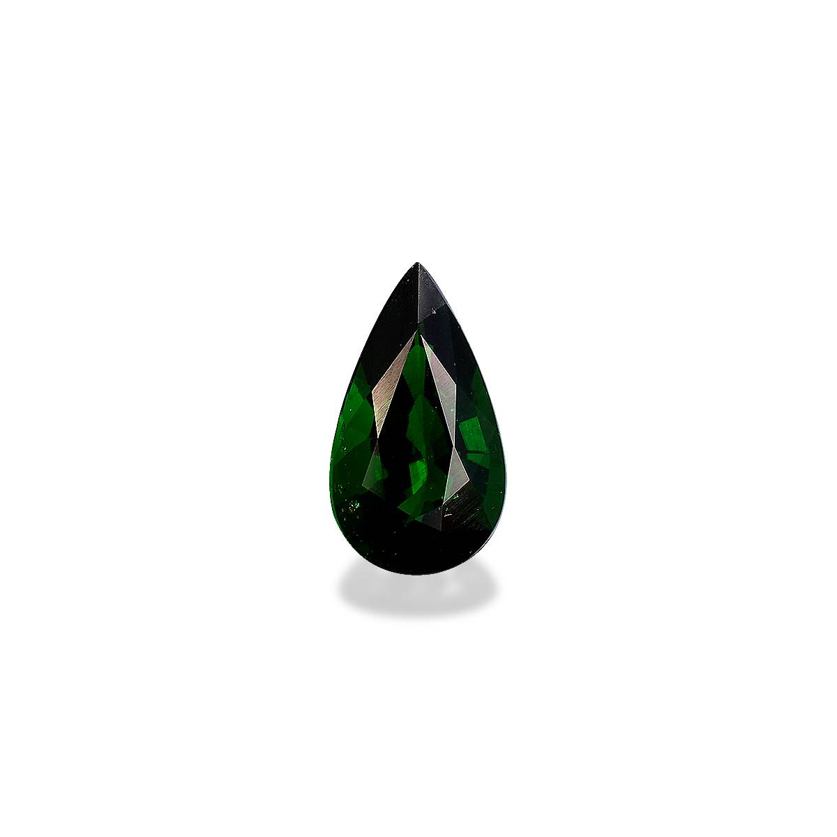 Vivid basil green chrome tourmaline, 2.08ct pear cut — main view