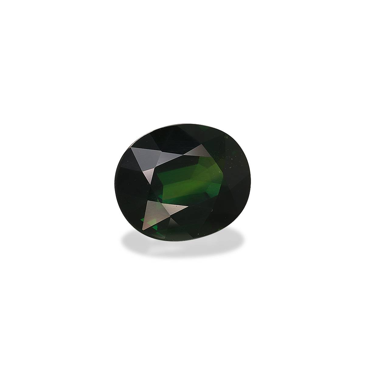 basil green chrome tourmaline, 3.81ct oval cut — view 3