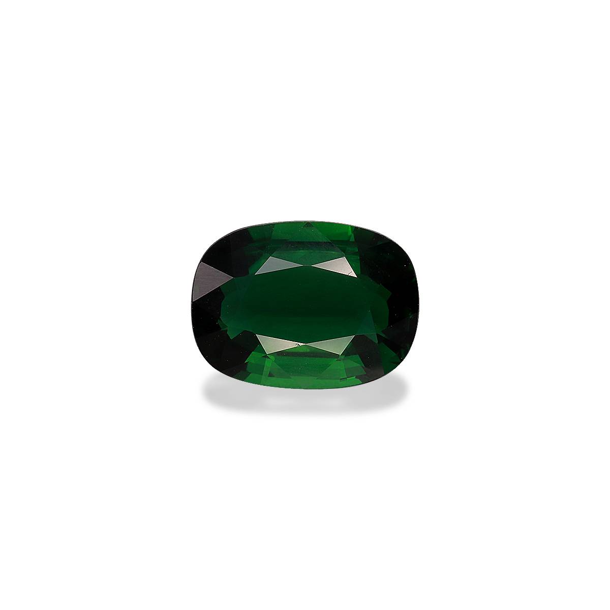 basil green chrome tourmaline, 3.33ct cushion cut — main view