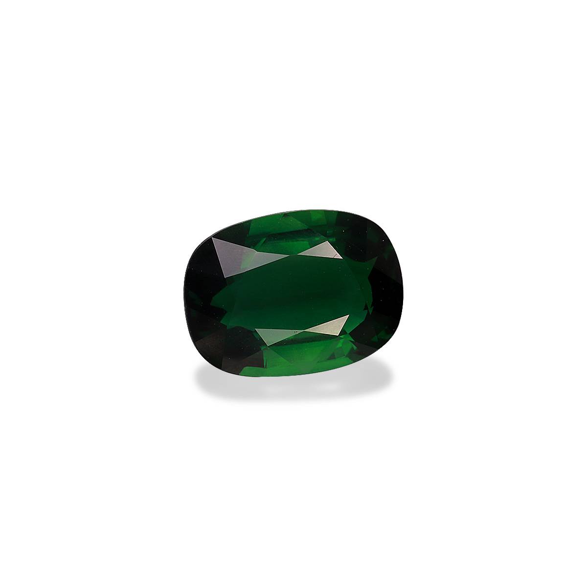basil green chrome tourmaline, 3.33ct cushion cut — view 3