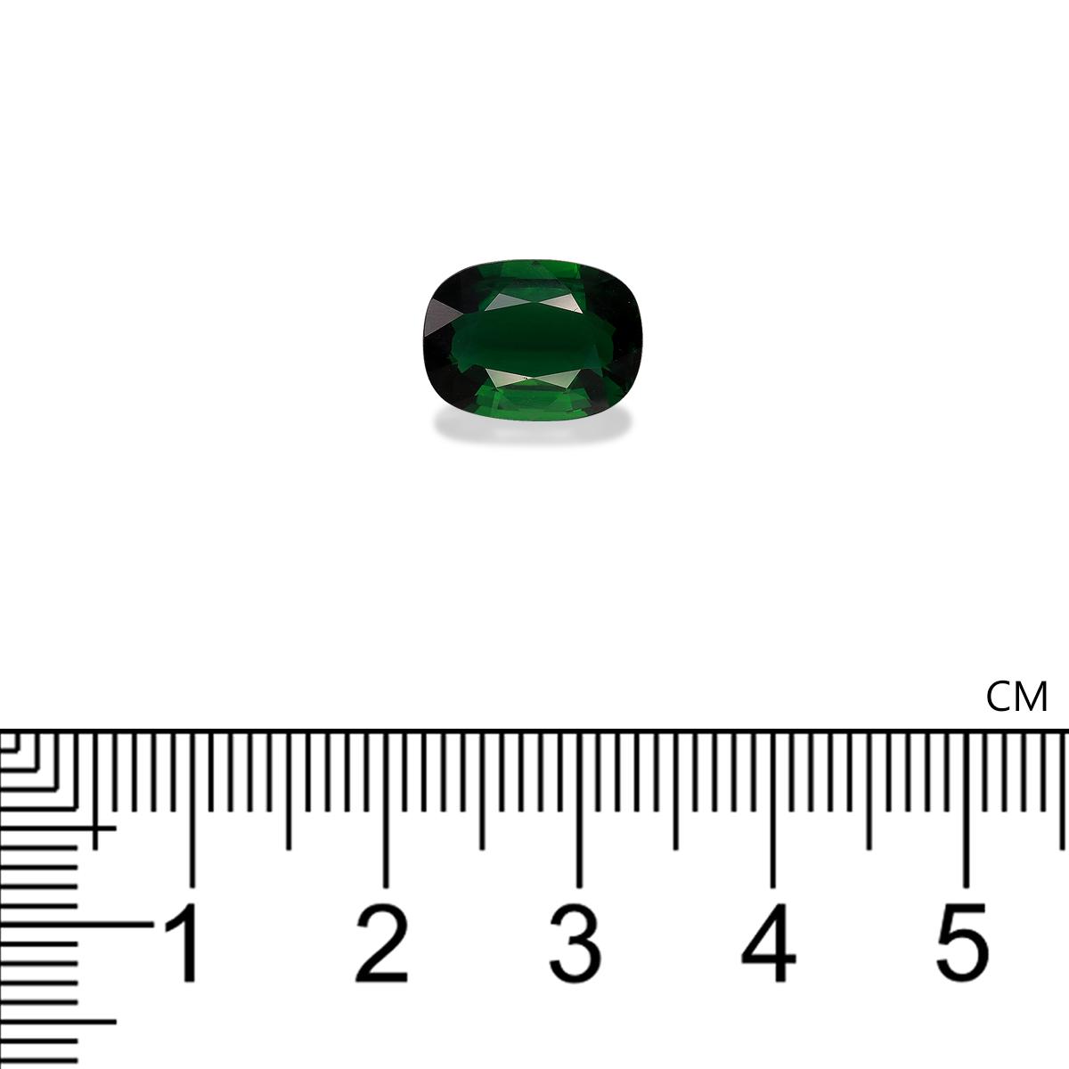 basil green chrome tourmaline, 3.33ct cushion cut — view 4