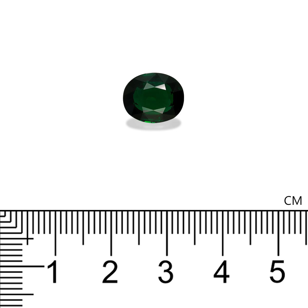 basil green chrome tourmaline, 3.94ct oval cut — view 4