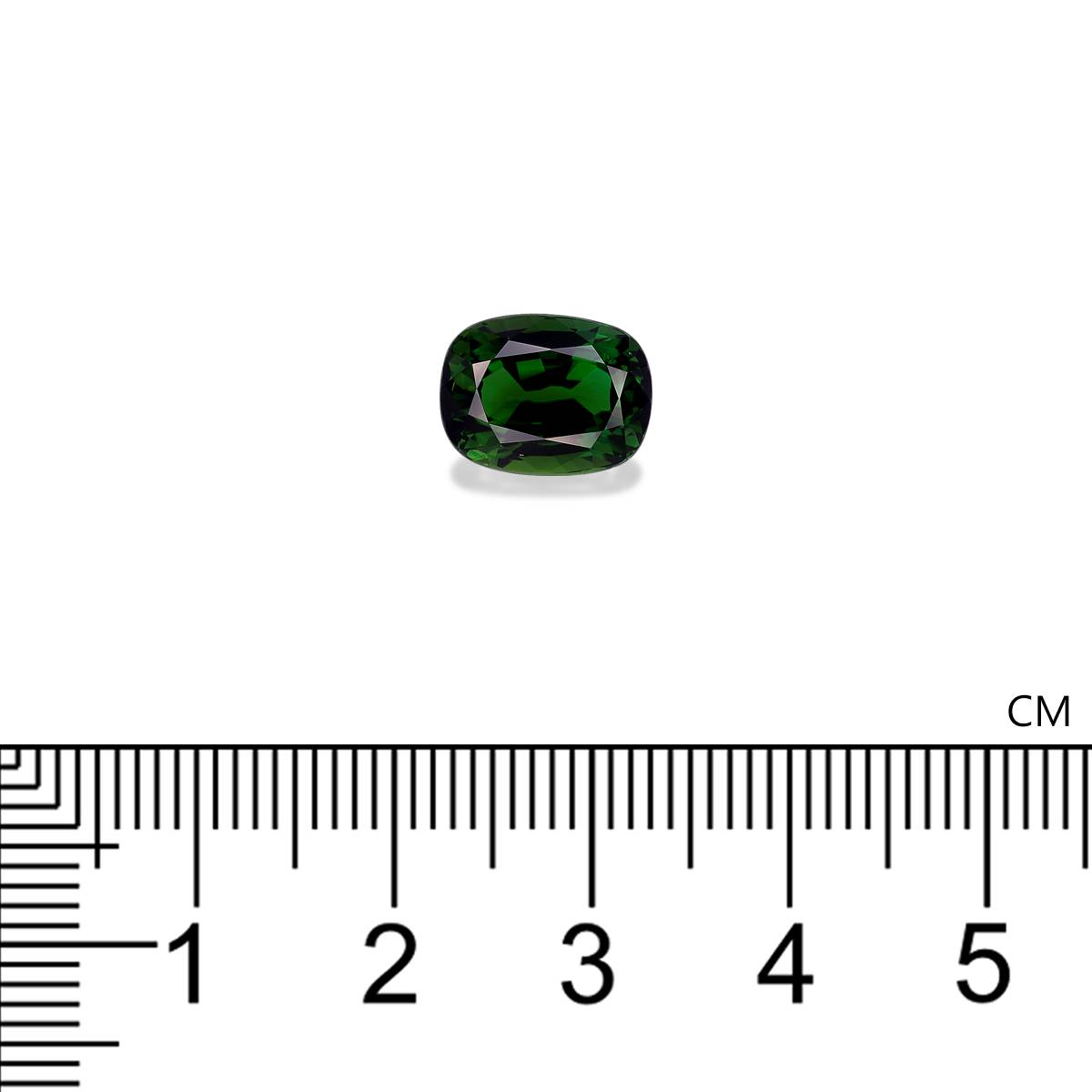 basil green chrome tourmaline, 4.47ct cushion cut — view 4