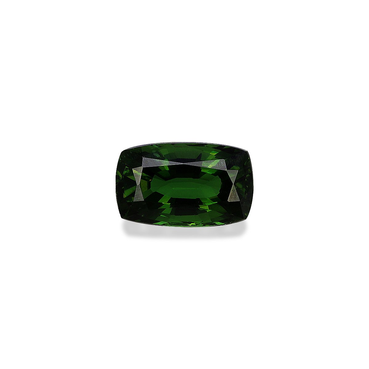 moss green chrome tourmaline, 2.8ct cushion cut — main view