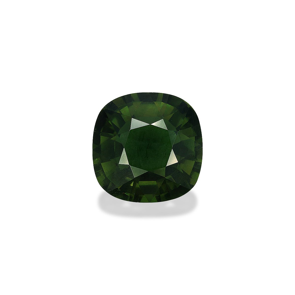 basil green chrome tourmaline, 4.54ct cushion cut — main view