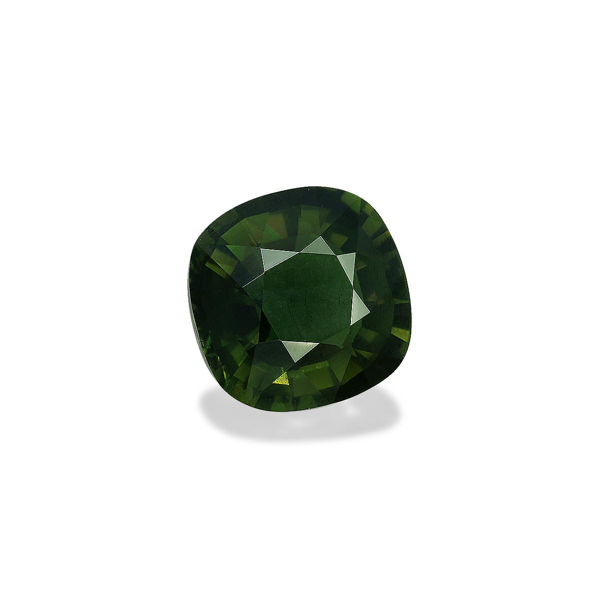 basil green chrome tourmaline, 4.54ct cushion cut — view 3