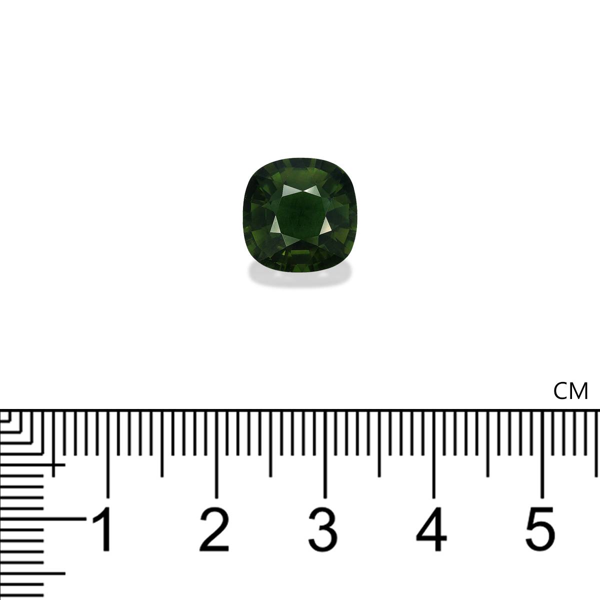 basil green chrome tourmaline, 4.54ct cushion cut — view 4